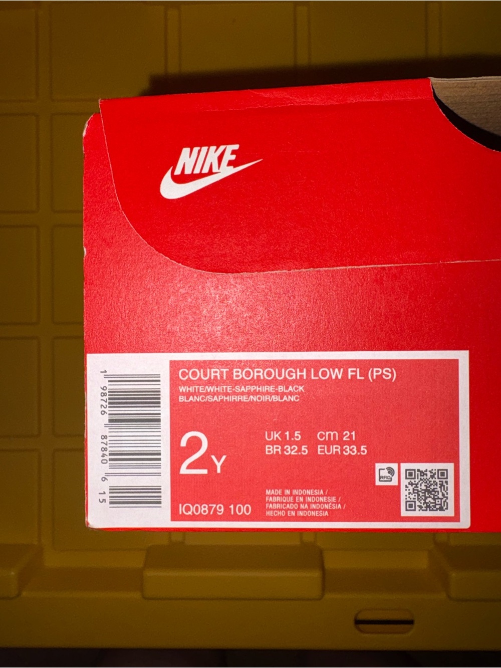 Kids Blue and White Floral Swoosh Sneakers - Picture 6 of 6